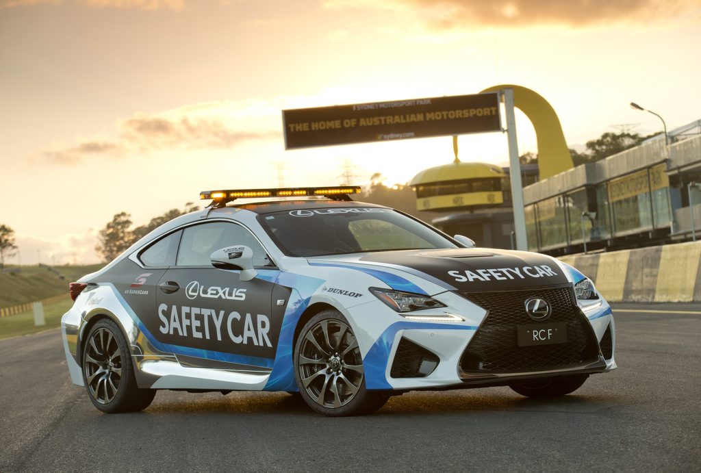 The Lexus RC F safety car. The Lexus RC F safety car.